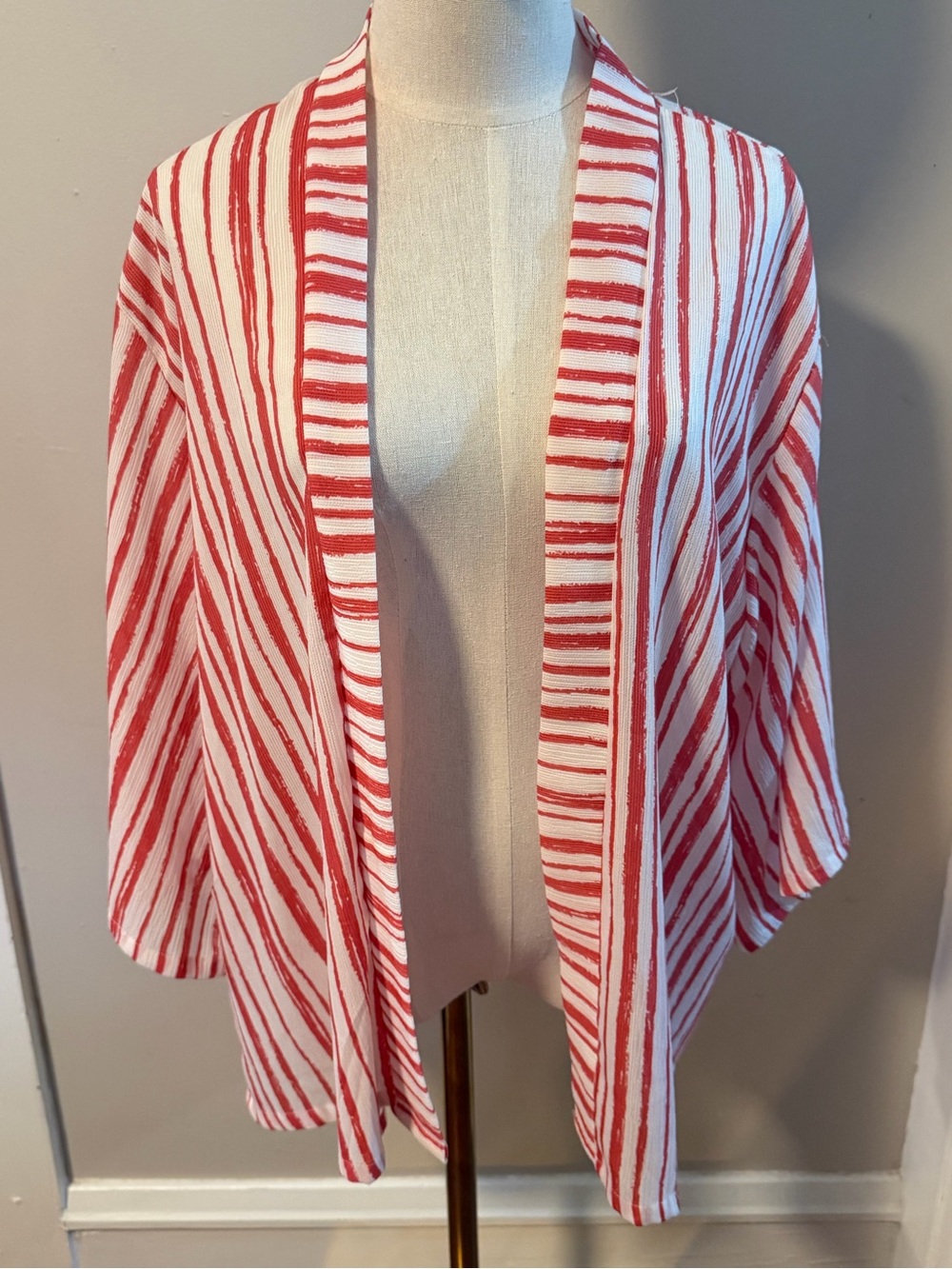 Do Everything in Love pink and white stripe one size fits most open front cardi